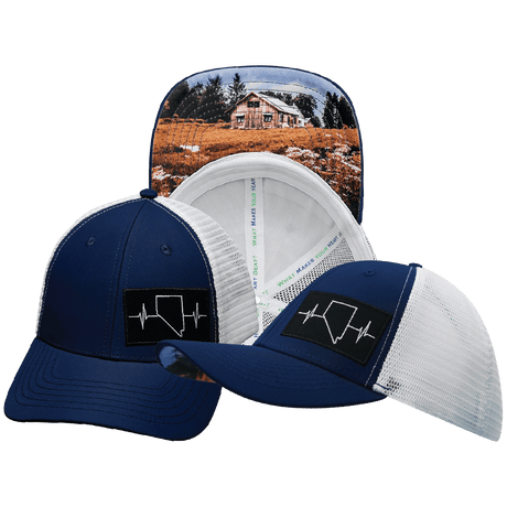 Nevada Hat, Low Profile, Snapback Hat, Navy, White, Mens Hat, Womens Hat, Main Picture 