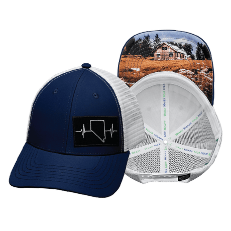 Nevada Hat, Low Profile, Snapback Hat, Navy, White, Mens Hat, Womens Hat, Main Picture 