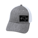 Nevada Hat, Low Profile, Ponytail, Snapback Hat, Heather Gray, White, Mens Hat, Womens Hat, Front Picture 