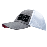 Nevada Hat, Low Profile, Ponytail, Snapback Hat, Heather Gray, White, Mens Hat, Womens Hat, Side Picture 