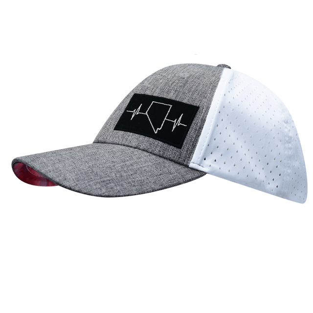 Nevada Hat, Low Profile, Ponytail, Snapback Hat, Heather Gray, White, Mens Hat, Womens Hat, Side Picture 