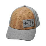 Nevada Hat, Low Profile, Snapback Hat, Cork, Heather Gray, Gray, Mens Hat, Womens Hat, Front Picture 
