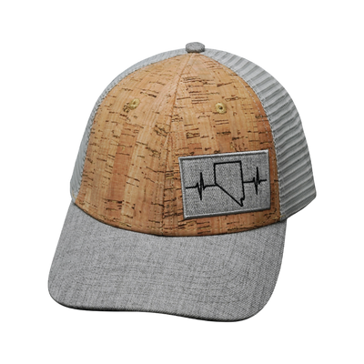 Nevada Hat, Low Profile, Snapback Hat, Cork, Heather Gray, Gray, Mens Hat, Womens Hat, Front Picture 