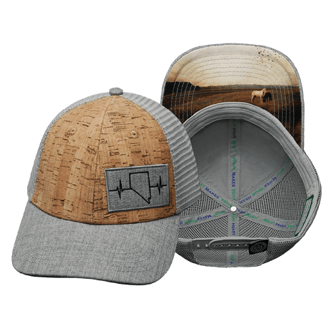 Nevada Hat, Low Profile, Snapback Hat, Cork, Heather Gray, Gray, Mens Hat, Womens Hat, Main Picture 