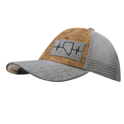 Nevada Hat, Low Profile, Snapback Hat, Cork, Heather Gray, Gray, Mens Hat, Womens Hat, Side Picture 