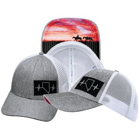 Nevada Hat, Low Profile, Snapback Hat, Heather Gray, White, Mens Hat, Womens Hat, Main Picture 