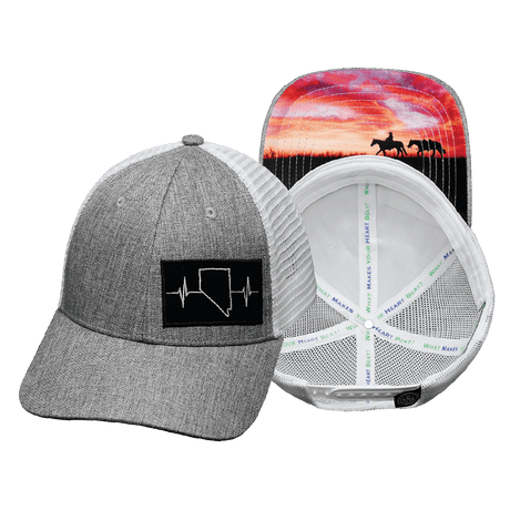 Nevada Hat, Low Profile, Snapback Hat, Heather Gray, White, Mens Hat, Womens Hat, Main Picture 