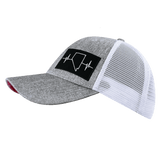 Nevada Hat, Low Profile, Snapback Hat, Heather Gray, White, Mens Hat, Womens Hat, Side Picture 