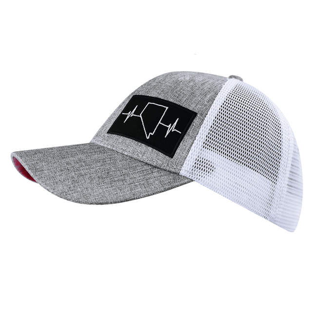 Nevada Hat, Low Profile, Snapback Hat, Heather Gray, White, Mens Hat, Womens Hat, Side Picture 