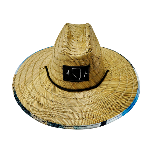 Nevada Straw, Sun Hat, Mountains, Mens Straw Hat, Womens Straw Hat, Front Picture