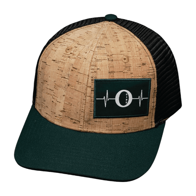 Oceanside Hat, Baseball Hat, Snapback Hat, Cork, Green, Black, Mens Hat, Womens Hat, Front Picture
