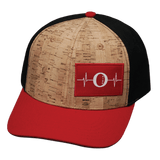 Oceanside Hat, Baseball Hat, Snapback Hat, Fabric Back, Cork, Red, Black, Mens Hat, Womens Hat, Front Picture