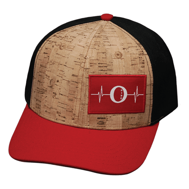 Oceanside Hat, Baseball Hat, Snapback Hat, Fabric Back, Cork, Red, Black, Mens Hat, Womens Hat, Front Picture