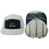 Paddle Board Hat, 5 Panel Hat, Snapback, Gray, Navy, Mens Hat, Womens Hat, Main Picture