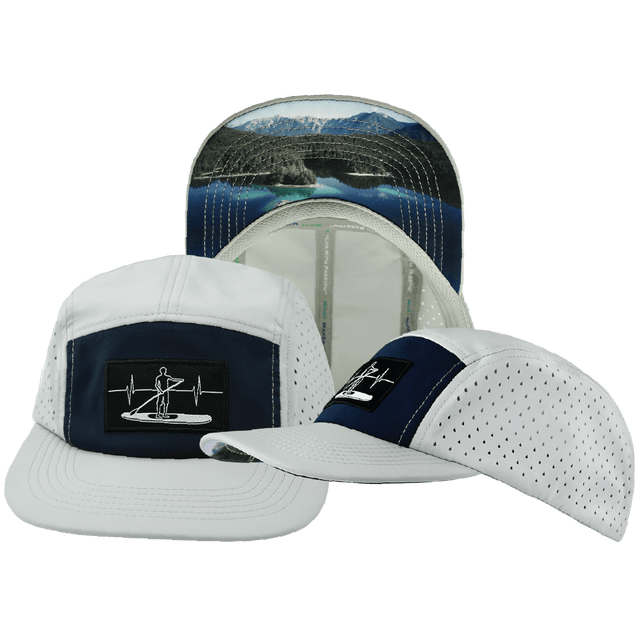 Paddle Board Hat, 5 Panel Hat, Snapback, Gray, Navy, Mens Hat, Womens Hat, Main Picture