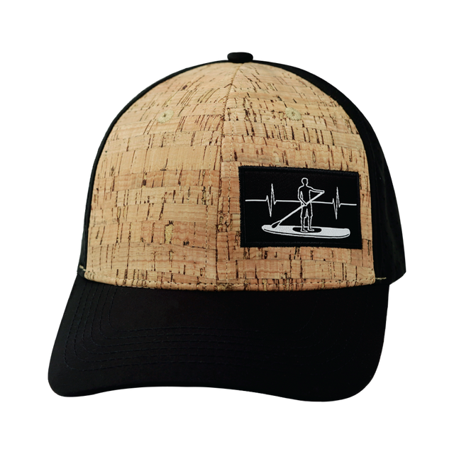  Paddle Board Hat, Baseball Hat, Snapback Hat, Cork, Black, Mens Hat, Womens Hat, Front Picture