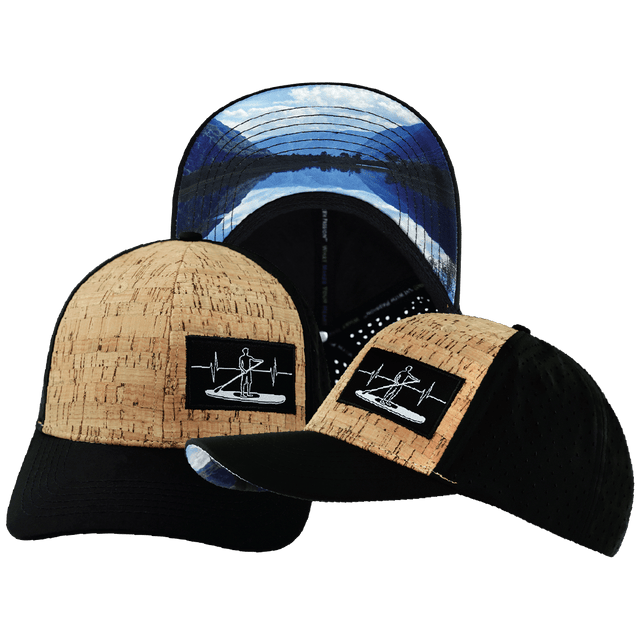 Paddle Board Hat, Baseball Hat, Snapback Hat, Cork, Black, Mens Hat, Womens Hat, Main Picture