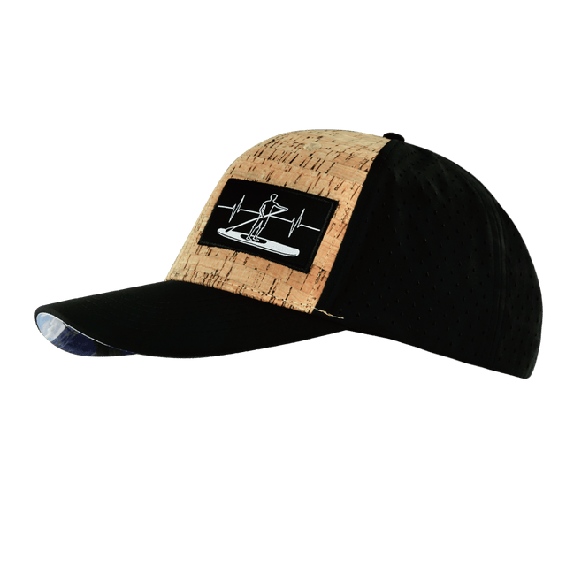 Paddle Board Hat, Baseball Hat, Snapback Hat, Cork, Black, Mens Hat, Womens Hat, Side Picture