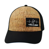 Paddle Board Hat, Baseball Hat, Snapback Hat, Cork, Black, Mens Hat, Womens Hat, Front Picture