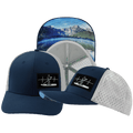 Paddle Board Hat - Baseball Hat Fit - Navy / Gray - Laser Mesh