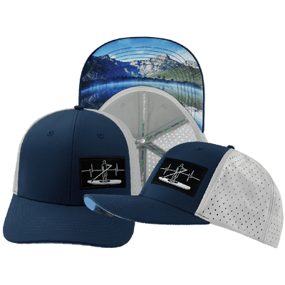 Paddle Board Hat — Baseball Hat Fit, Navy / Gray, Laser Mesh