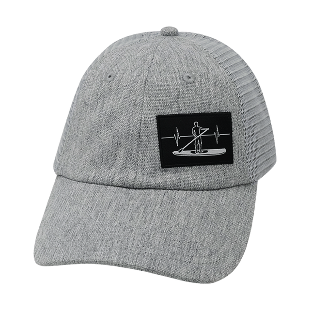 Paddle Board Hat, Dad Hat, Snapback, Gray Hemp, Gray, Mens Hat, Womens Hat, Front Picture