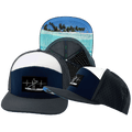 Paddle Board Hat - Flat Bill - Charcoal / Navy / White - Laser Mesh