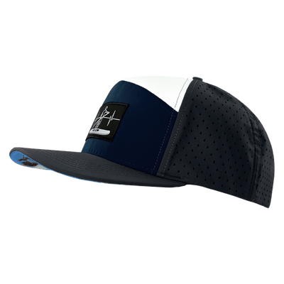 Paddle Board Hat, Flat Bill, Snapback Hat, Charcoal, Navy, White, Mens Hat, Womens Hat, Side Picture