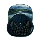 Paddle Board Hat, Flat Bill, Snapback Hat, Cork, Dark Teal, White, Mens Hat, Womens Hat, Underbill Picture