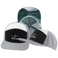 Paddle Board Hat - Flat Bill - Gray / Black / White - Laser Mesh