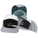 Paddle Board Hat, Flat Bill, Snapback Hat, Gray, Black, White, Mens Hat, Womens Hat, Main Picture