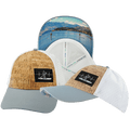 Paddle Board Hat - Low Profile - Ponytail - Cork - Gray / White - Laser Mesh