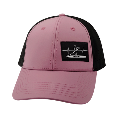 Paddle Board Hat, Low Profile, Ponytail, Snapback Hat, Lavender, Black, Mens Hat, Womens Hat, Front Picture 