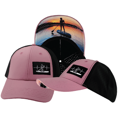 Paddle Board Hat, Low Profile, Ponytail, Snapback Hat, Lavender, Black, Mens Hat, Womens Hat, Main Picture 