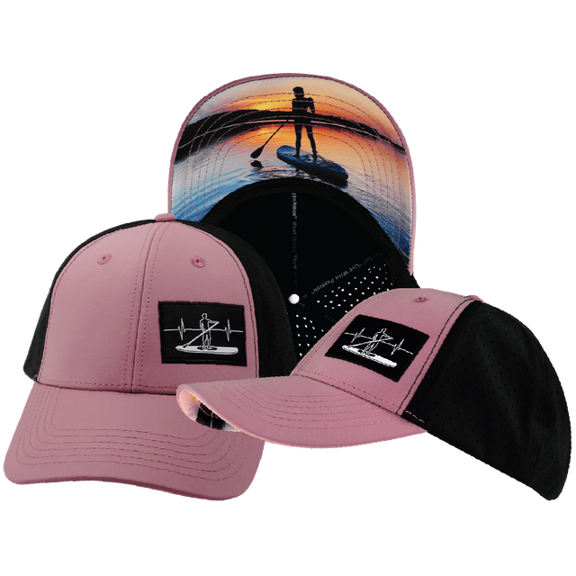 Paddle Board Hat, Low Profile, Ponytail, Snapback Hat, Lavender, Black, Mens Hat, Womens Hat, Main Picture 
