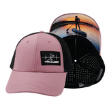 Paddle Board Hat, Low Profile, Ponytail, Snapback Hat, Lavender, Black, Mens Hat, Womens Hat, Main Picture 