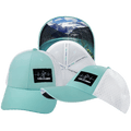 Paddle Board Hat - Low Profile - Ponytail - Mint / White - Laser Mesh