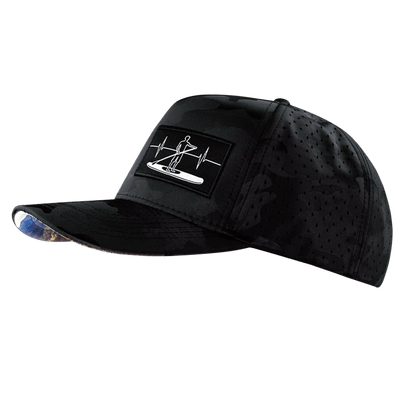 Paddle Board Hat, Trucker Hat, Snapback Hat, Black Camo, Mens Hat, Womens Hat, Side Picture