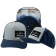 Paddle Board Hat, Trucker Hat, Snapback Hat, Dark Blue, Gray Blue, Mens Hat, Womens Hat, Main Picture