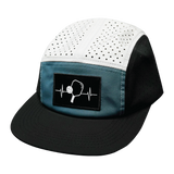 Pickleball Hat, 5 Panel Hat, Strapback, Black, Slate Green, White, Mens Hat, Womens Hat, Front Picture