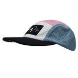 Pickleball hat, 5 Panel Hat, Strapback, Light Blue, Pink, White, Mens Hat, Womens Hat, Side Picture