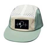 Pickleball hat, 5 Panel Hat, Strapback, Sage, Cream, White, Mens Hat, Womens Hat, Front Picture