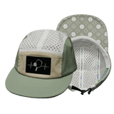 Pickleball hat, 5 Panel Hat, Strapback, Sage, Cream, White, Mens Hat, Womens Hat, Main Picture