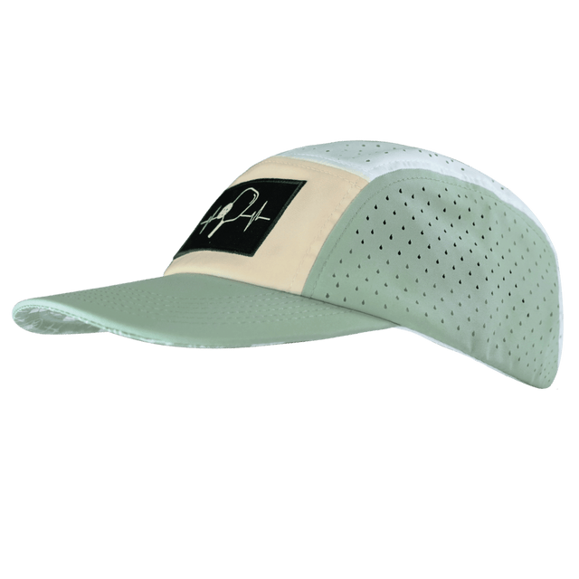 Pickleball hat, 5 Panel Hat, Strapback, Sage, Cream, White, Mens Hat, Womens Hat, Side Picture