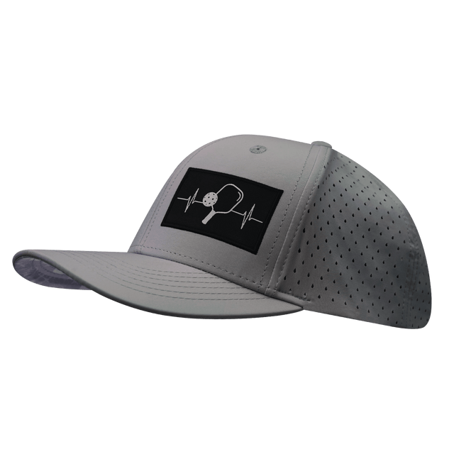Pickleball Hat, Baseball Hat Fit, Snapback , Light Gray, Mens Hat, Womens Hat, Side Picture