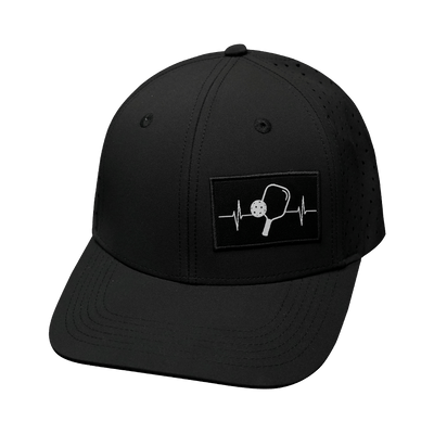 Pickleball Hat, Baseball Hat Fit, Snapback Hat, Black, Mens Hat, Womens Hat, Front Picture 
