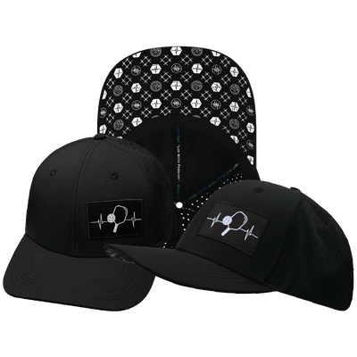 Pickleball Hat, Baseball Hat Fit, Snapback Hat, Black, Mens Hat, Womens Hat, Main Picture 