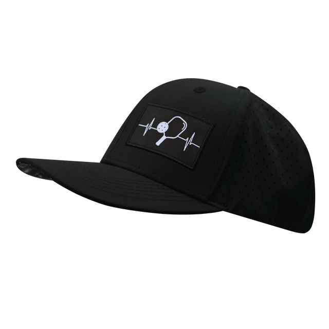 Pickleball Hat, Baseball Hat Fit, Snapback Hat, Black, Mens Hat, Womens Hat, Side Picture 
