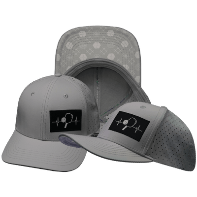 Pickleball Hat, Baseball Hat Fit, Snapback Hat, Light Gray, Mens Hat, Womens Hat, Main Picture 