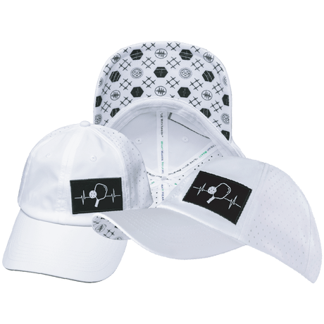 Pickleball Hat, Dad Hat, Snapback, White, Mens Hat, Womens Hat, Main Picture